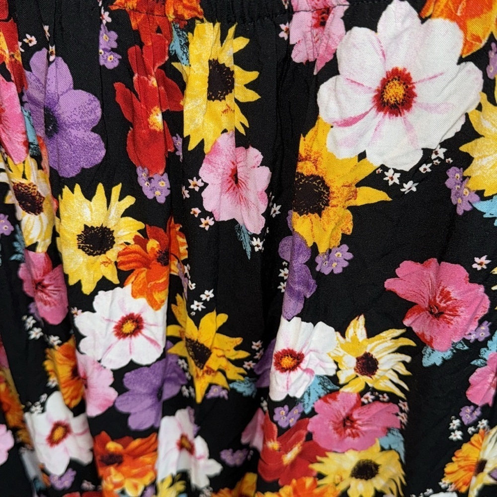 Torrid Maxi Challis Off-Shoulder Dress bright color flower smocked top 18/20 (2) - Picture 9 of 12